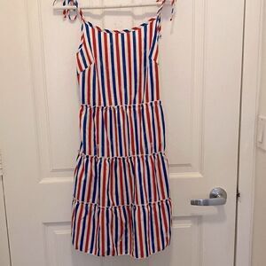Mia Little Bella NWT Sun Dress with Tie Straps in Red, White & Blue Stripe. Sz S